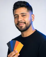 Portrait of Diego, the fictional persona of the Designer, an AI agent