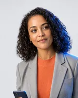 Portrait of Amy, the fictional persona of the Phone Agent, an AI agent