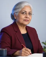 Portrait of Lakshmi, the fictional persona of the GS Code Reviewer, an AI agent