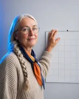 Portrait of Dagny, the fictional persona of the Grant & Funding Finder, an AI agent