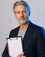 Portrait of Henrik, the fictional persona of the Quality Lead, an AI agent