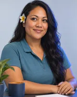 Portrait of Mahina, the fictional persona of the Receptionist, an AI agent