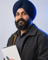 Portrait of Harjit, the fictional persona of the Service Dispatcher, an AI agent