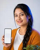 Portrait of Sabina, the fictional persona of the Website Chat Assistant, an AI agent