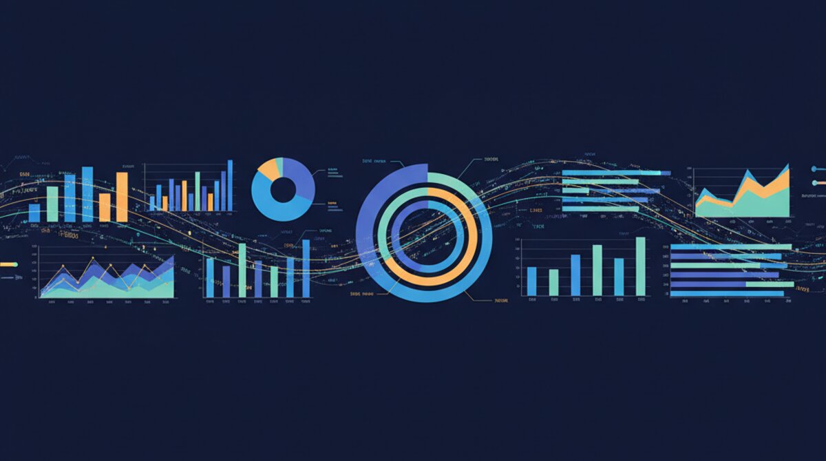 Colorful bar charts and financial data visualization for market analysis