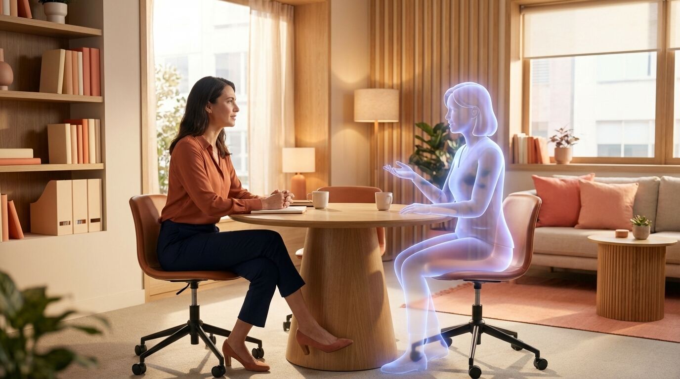 AI coaching session — human and AI collaboration